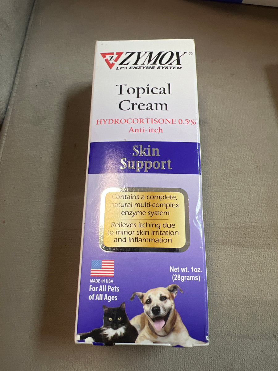 Zymox Topical Cream for all Pets Skin Support with Hydrocortisone 1 oz ...