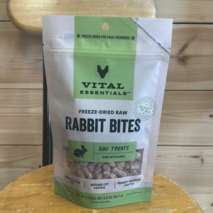 Vital Essentials Freeze Dried Rabbit Bites 2 Oz Dog Treats