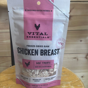 Vital Essentials Dog Treat Freeze Dried Chicken Breast 2.1 oz