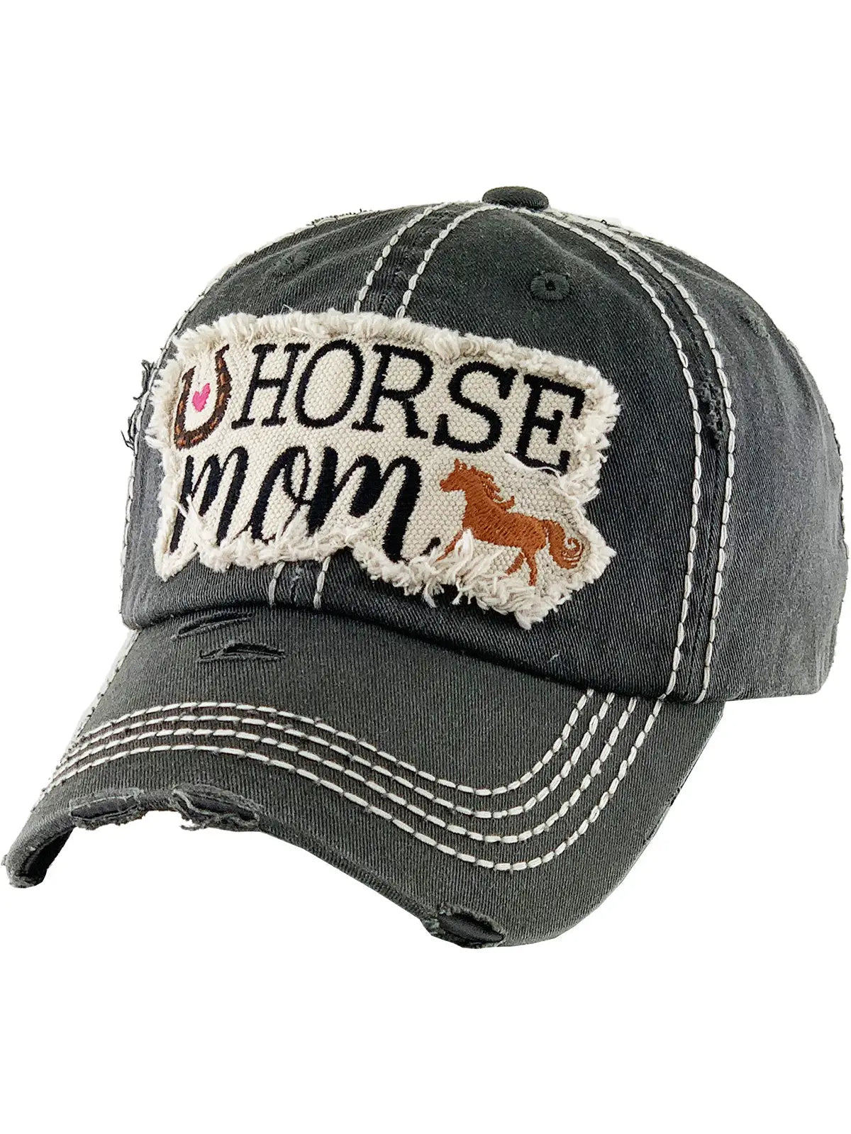 AWST Black Horse Mom Hat BOCA DELRAY