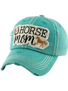 AWST Turquoise Horse Mom Hat DELRAY BEACH