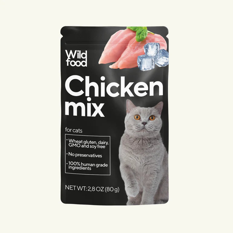 Wild Food For Pets Chicken Mix for Cats Raw Formula 4.2 oz