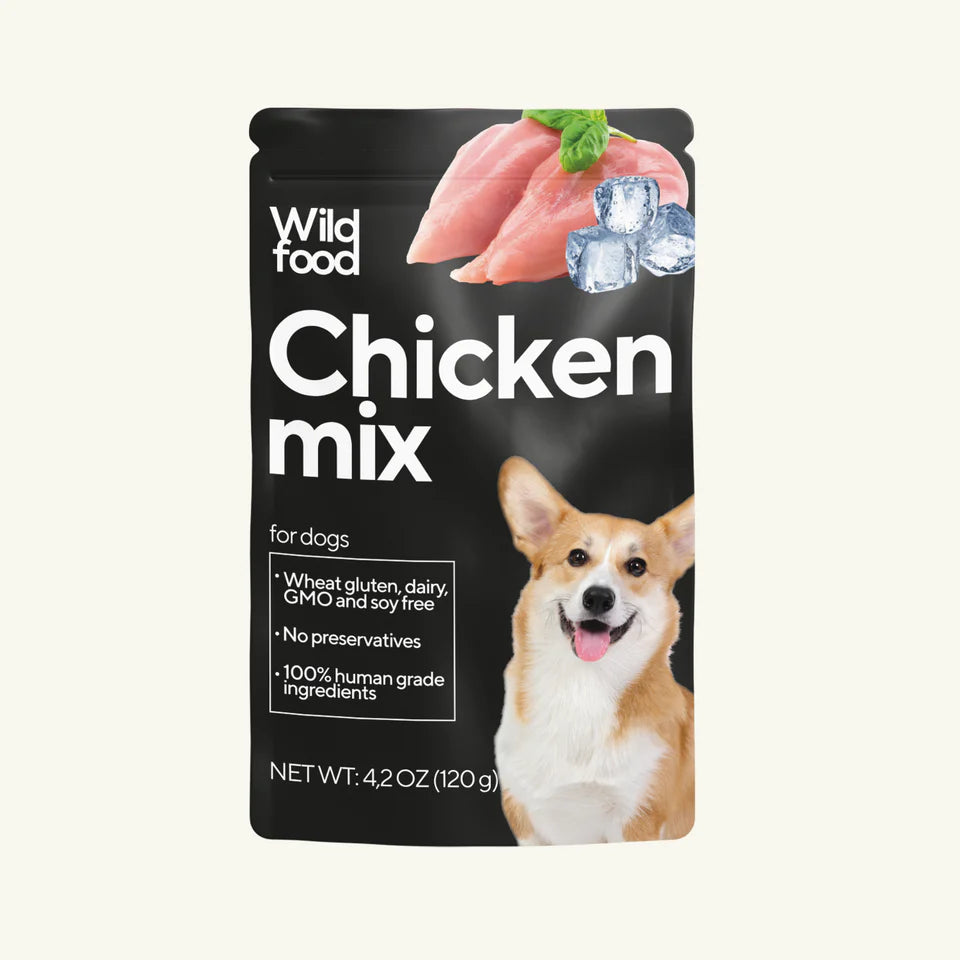 Wild Food For Pets Raw Chicken Mix Formula for Dogs 4.2 oz