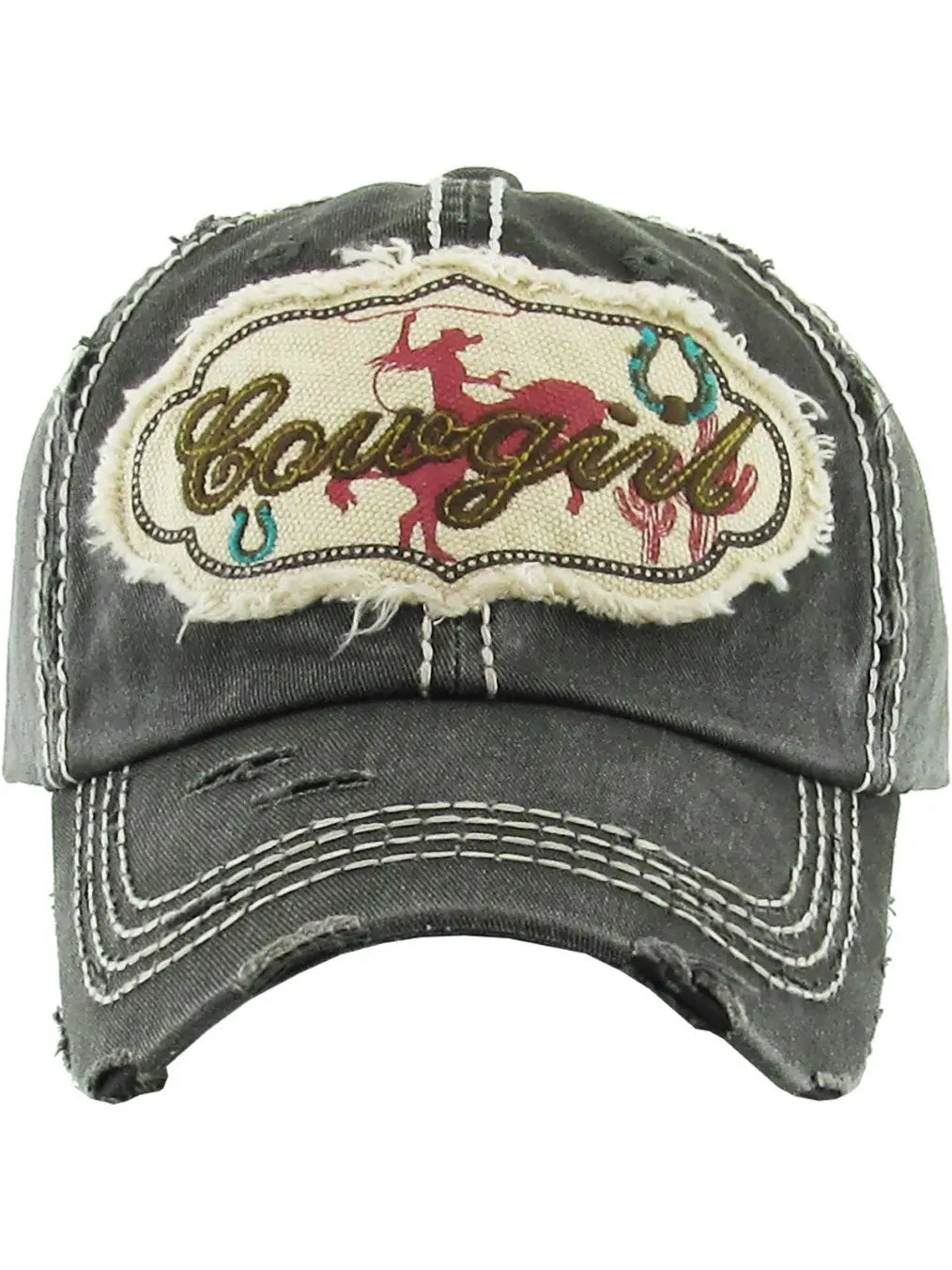 AWST Cowgirl Washed Black Vintage Hat Boca Delray