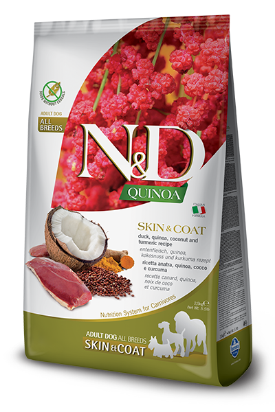 N&D Quinoa SKIN & COAT - Duck, Quinoa, Coconut and Turmeric Recipe for Adult Dogs