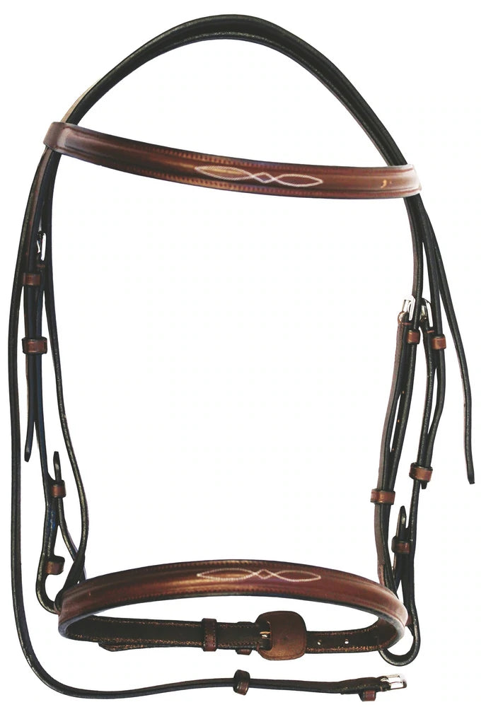 Henri De Rivel Fancy Raised Snaffle Bridle-Horse Size
