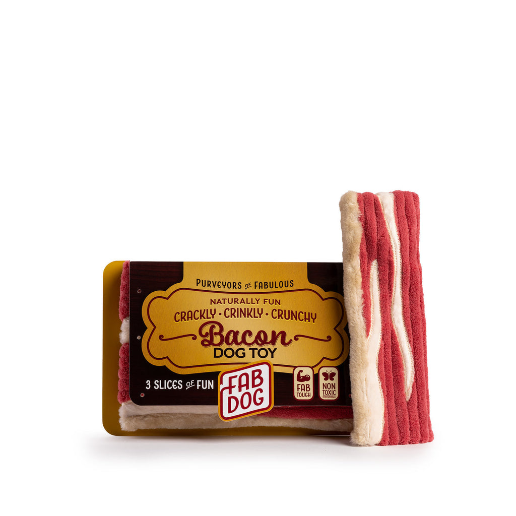 Bacon Dog Toy with Squeaker FabDog Bacon Dog Toy Plush