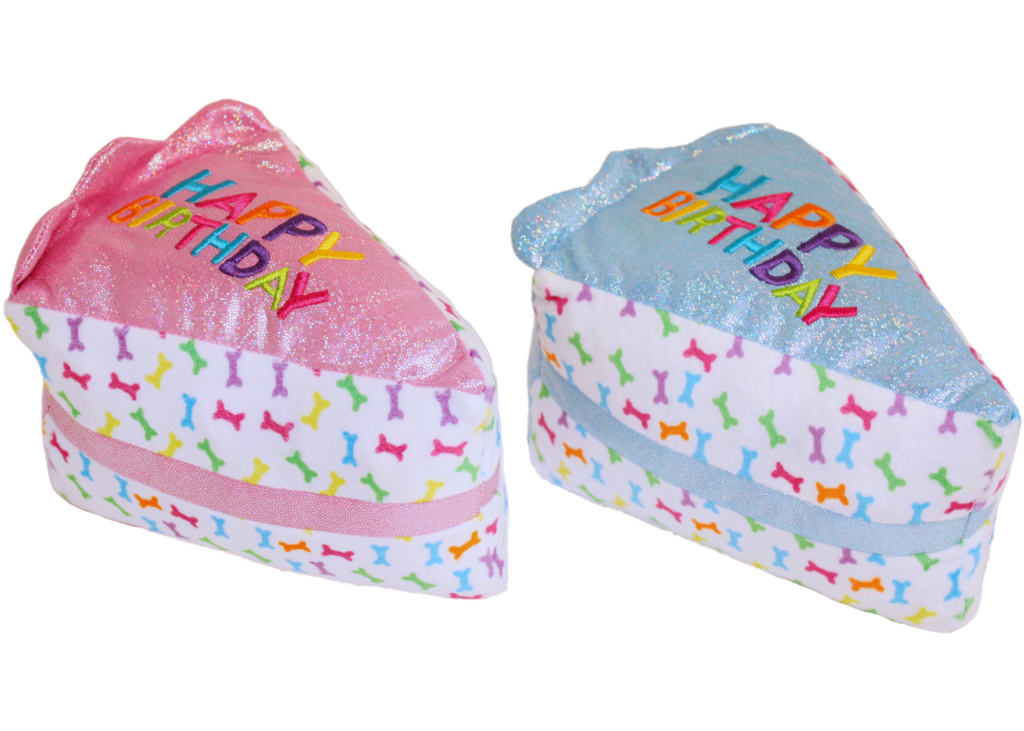 Plush Dog Birthday Cake Slice