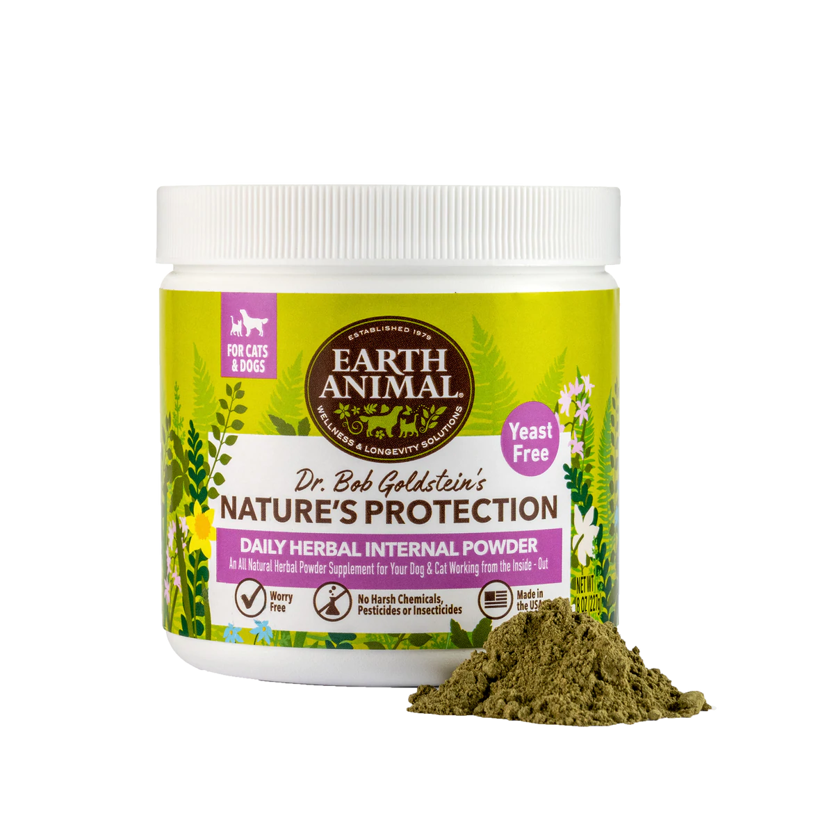 Nature's Protection™ Flea & Tick Daily Herbal Internal Powder - Yeast Free