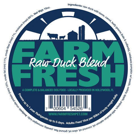 Farm Fresh Pet Foods Raw Duck Blend IN STORE or LOCAL DELIVERY