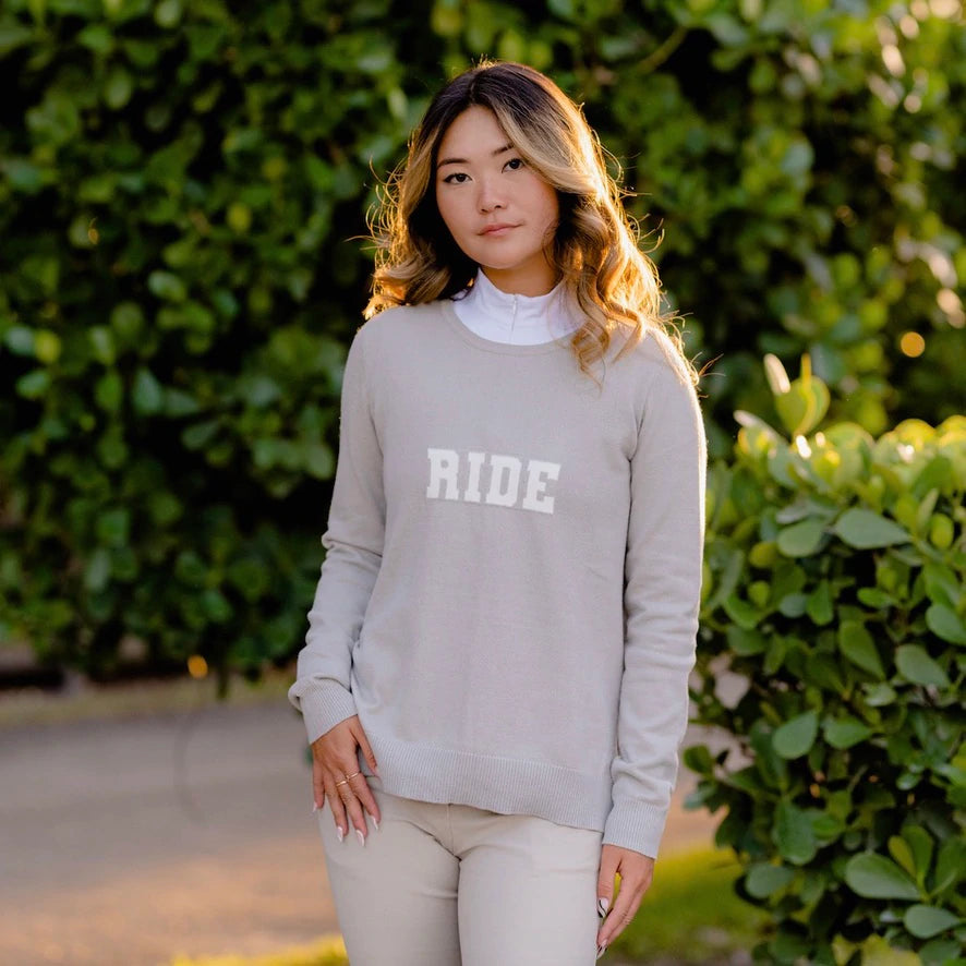 TKEQ RIDE Crewneck Fog/White
