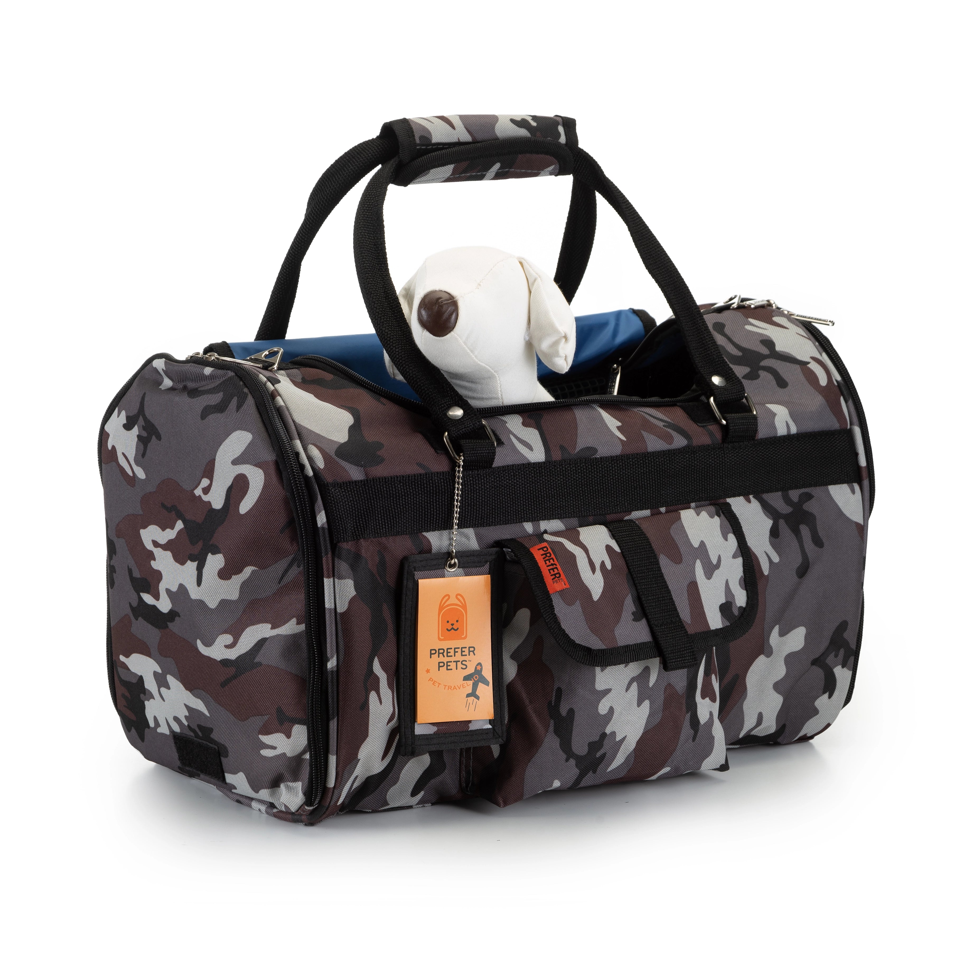 Hideaway Duffel Carry Bag for Dogs - Gray Camouflage