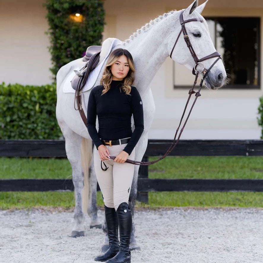 TKEQ The Shop The "Chloe" High Collar Technical Top Riding Shirt Delray Beach Wellington Boca Raton