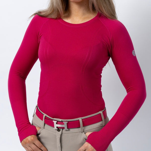 TKEQ - The "KENNEDY" Seamless Long Sleeve Riding Shirt Boca Raton Delray Beach Wellington Pink new color