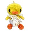 KNIT KNACKS HATCH THE BABY DUCK ORGANIC COTTON SMALL DOG TOY
