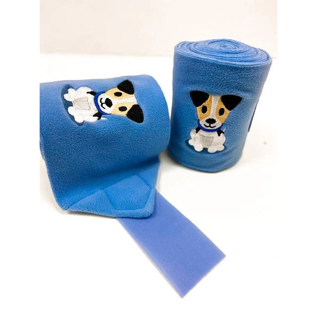 Lettia Embroidered Puppy Polo Wraps Blue