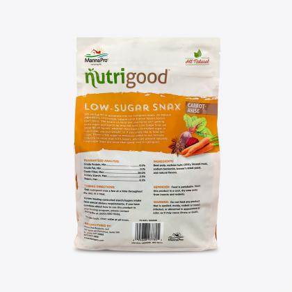 MannaPro Nutrigood Low-Sugar Snax | Carrot Anise Flavor Horse Treats | 4 Pounds