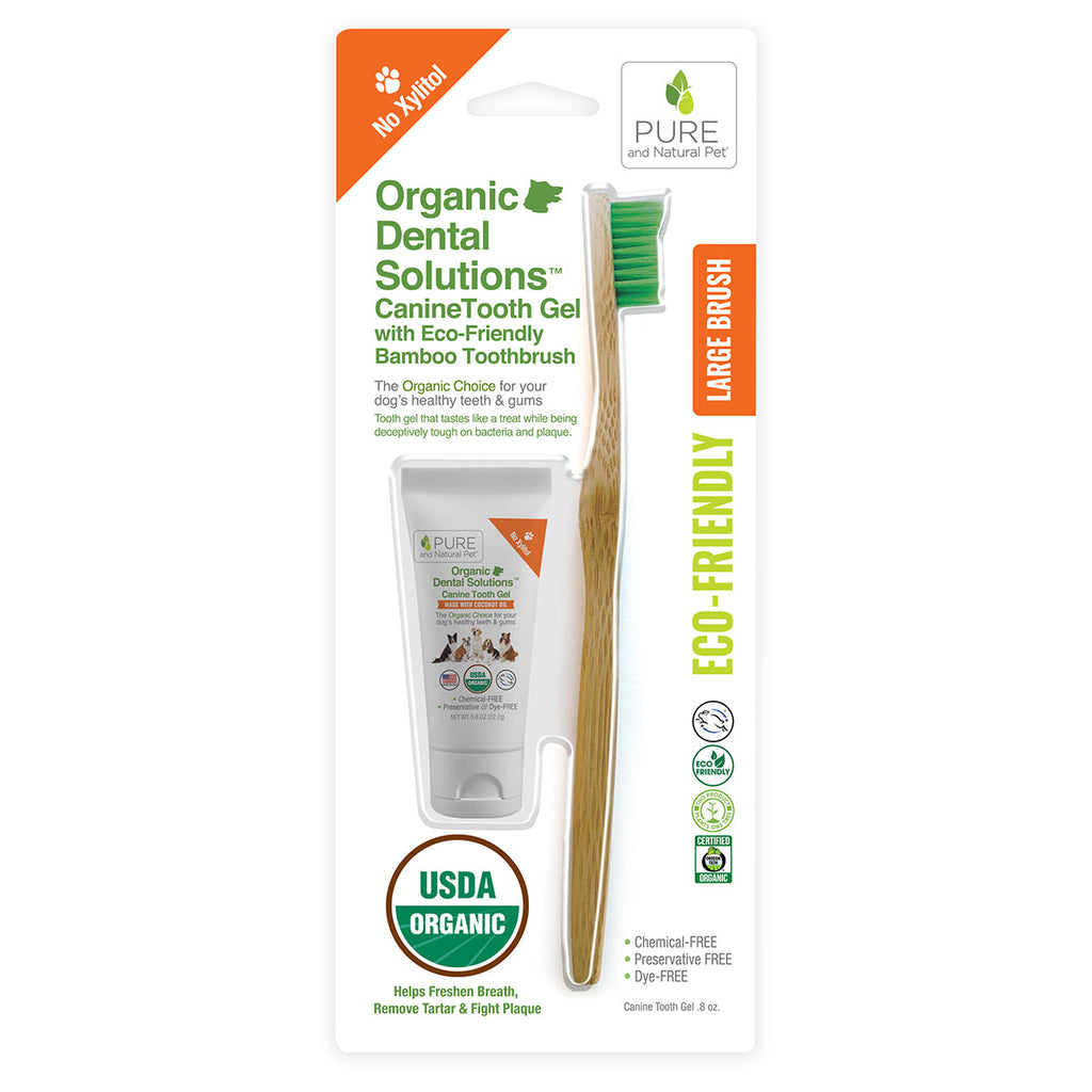 Organic Dental Solutions Canine Tooth Gel with Eco Friendly Toothbrush