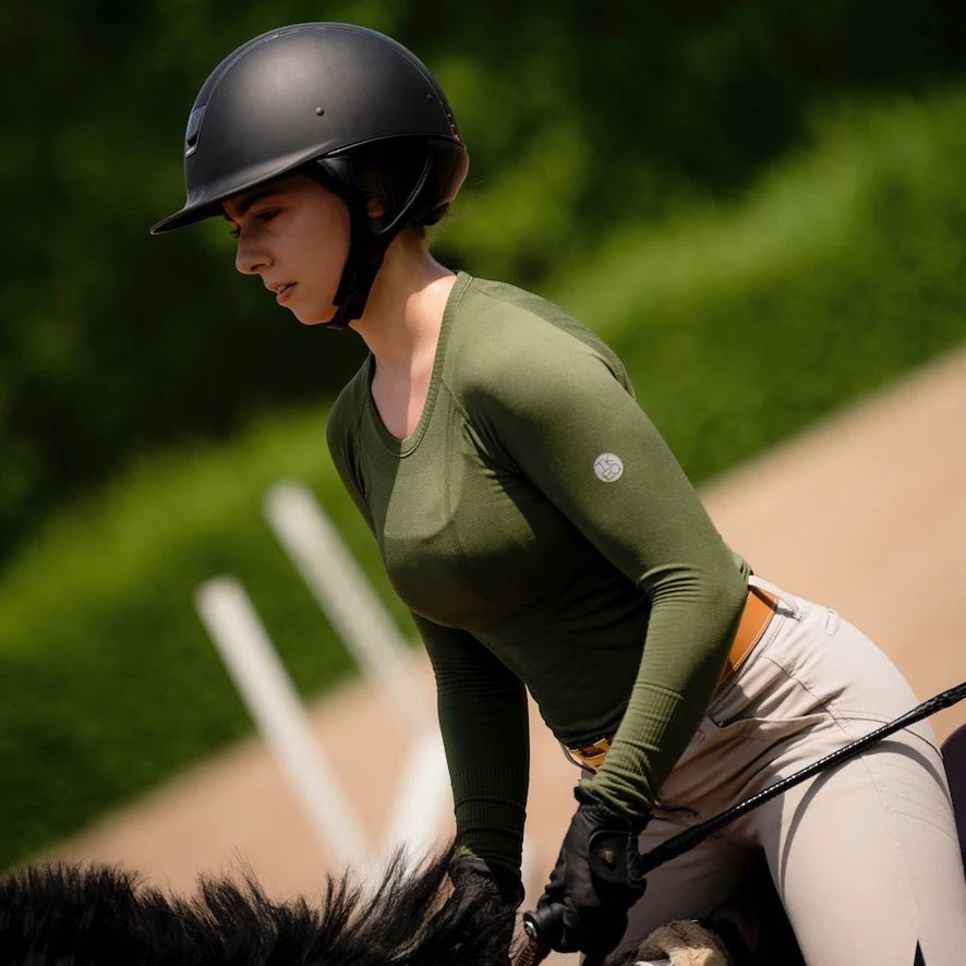 TKEQ - The "KENNEDY" Seamless Long Sleeve Riding Shirt Boca Delray Wellington